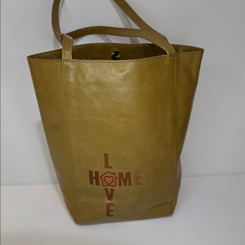 HOBO Tan Leather Special Edition Habitat for Humanity Tote